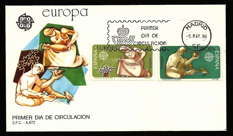 EUROPA CEPT 1986 - Protección de animales y plantas - SPD