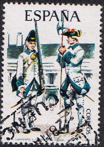 UNIFORMES MILITARES IV GRUPO. SARGENTO Y GRANADERO DE TOLEDO, 1750