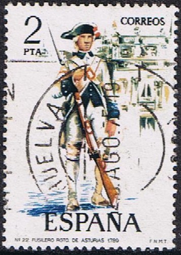 UNIFORMES MILITARES V GRUPO. FUSILERO DEL REGIMIENTO DE ASTURIAS 1789