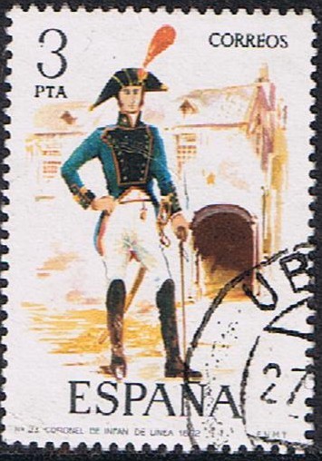 UNIFORMES MILITARES V GRUPO. CORONEL DE INFANTERÍA DE LÍNEA 1802