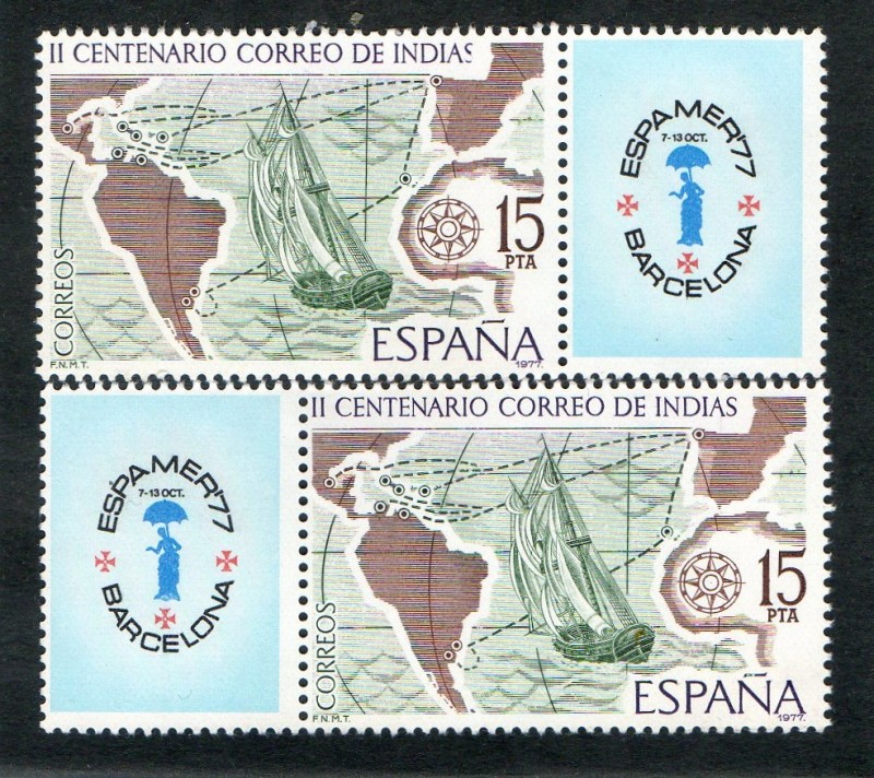 2437- ESPAMER 77- II CENTENARIO CORREO INDIAS.