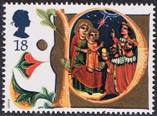 NAVIDAD 1991. LETRAS ILUMINADAS DEL MANUSCRITO VENECIANO ACTOS DE MARIA Y JESÚS