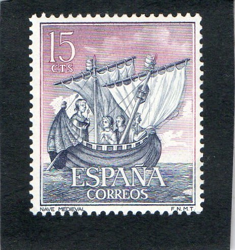 1599- HOMENAJE A LA MARINA ESPAÑOLA- NAVE MEDIEVAL.