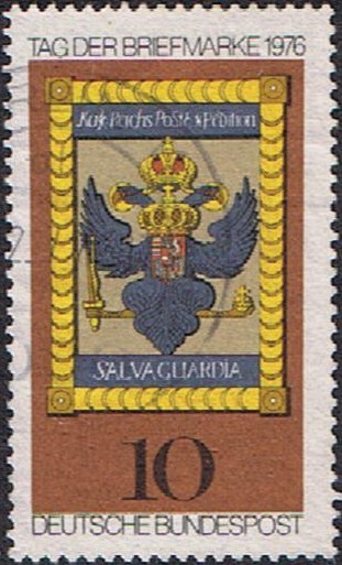 DIA DEL SELLO 1976. INSIGNIA DE LOS ESTABLECIMIENTOS POSTALES DE HÖCHST SUR LE MAIN