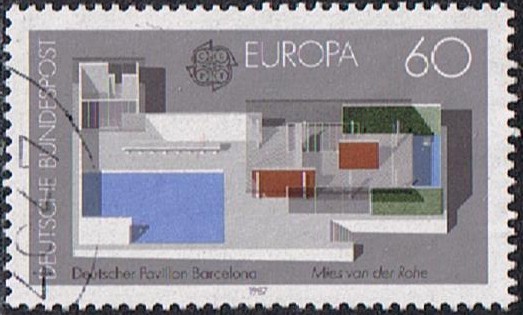 EUROPA 1987. ARQUITECTURA MODERNA. PABELLÓN DE ALEMANIA EN LA FERIA DE BARCELONA DE 1928