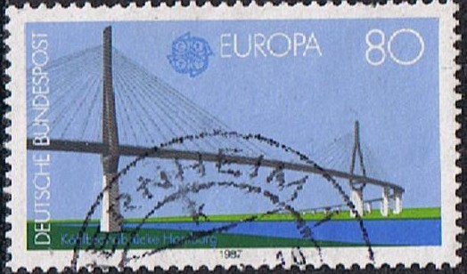 EUROPA 1987. ARQUITECTURA MODERNA. PUENTE KOHLBRAND, EN HAMBURGO, 1974