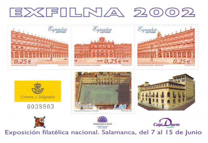 Exfilna 2002 exposición filatelica nacional. Salamanca 2002