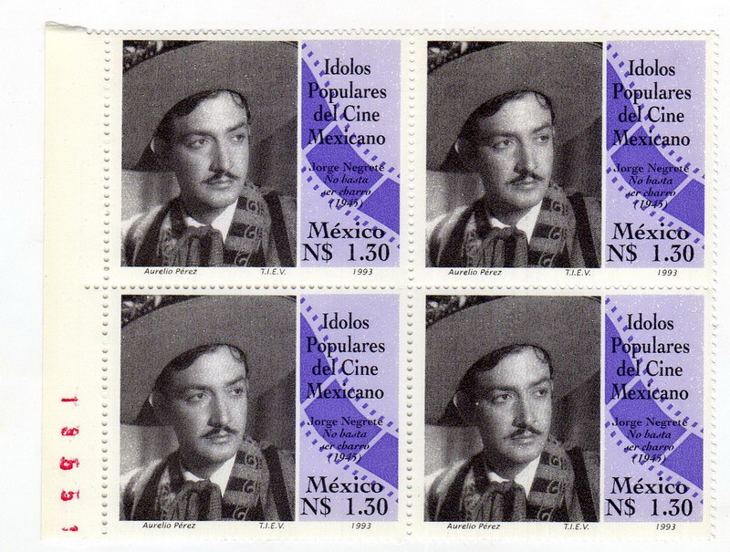 Block de 4 Idolos populares del cine Mexicano-Jorge Negrete.