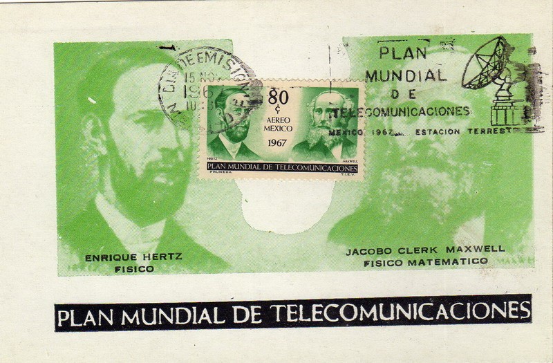 Tarjeta máxima de México primer día de emisión-Plan mundial de telecomunicaciones.