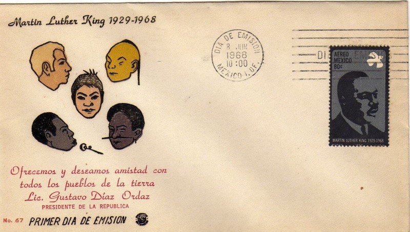 Sobre primer día de emision fdc-Martin Luther king 1929-1968