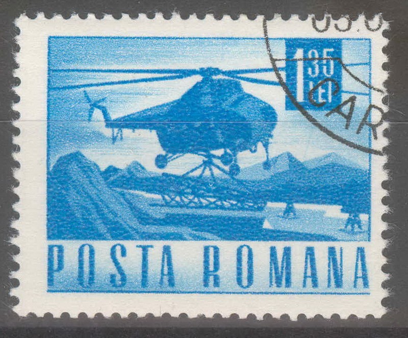 RUMANIA_SCOTT 1977 HELICOPTERO. $0.2