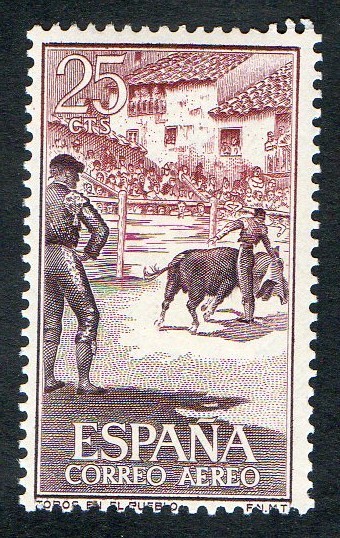 1266- FIESTA NACIONAL : TAUROMAQUIA. TOROS EN EL PUEBLO.