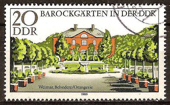 Jardines barrocos.castillo Belbedere en Weimar (DDR)