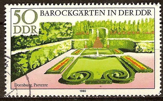 Jardines barrocos.Paterre en Dornburg (DDR)