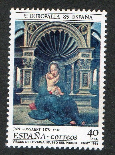 2779- EUROPALIA 85, ESPAÑA. VIRGEN DE LOVAINA ( JAN GOSSAERT ).