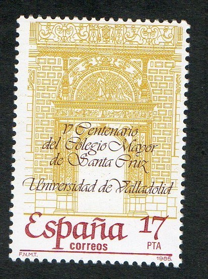 2780- V CENT. DEL COLEGIO MAYOR DE SANTA CRUZ. UNIV. VALLADOLID.