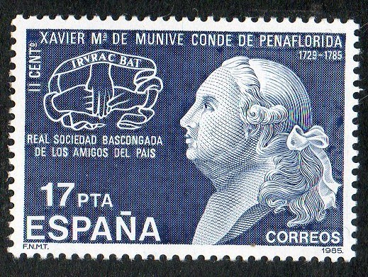 2824- II CENTENARIO DE LA MUERTE DE XAVIER MARÍA DE MUNIVE, CONDE DE PEÑAFLORIDA.