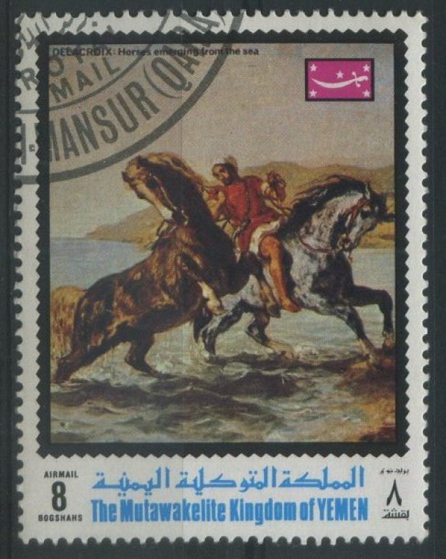 Caballos saliendo del mar (Delacroix)