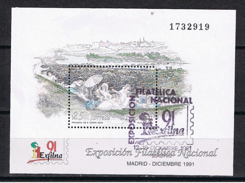 Edifil  3145  Exposición Filatélica Nacional Exfilna¨91.   