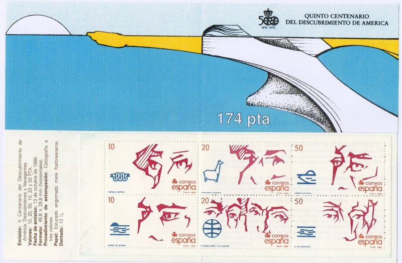 2969C- CARNÉ .   V CENTENARIO DEL DESCUBRIMIENTO DE AMÉRICA. 