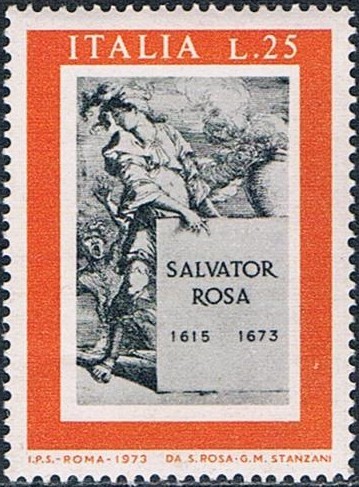 300º ANIV. DE LA MUERTE DEL PINTOR, POETA Y MÚSICO SALVATOR ROSA. Y&T Nº 1124