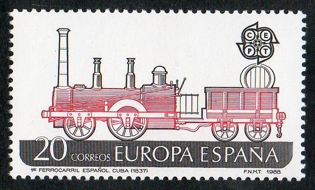 2949- Europa. Primer ferrocarril español en Cuba.