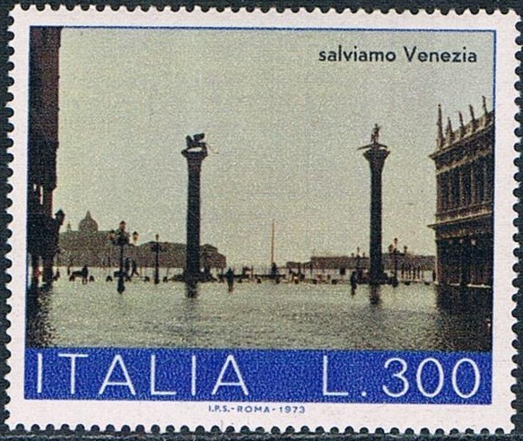 SALVEMOS VENECIA. VISTA DE LA PLAZA DE SAN MARCOS INUNDADA. Y&T Nº 1136