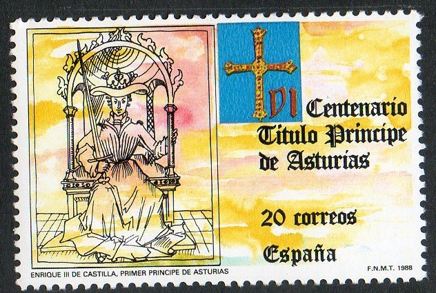 2975- VI Centenario de la creación del título Principe de Asturias. Enrique III primer Principe de A