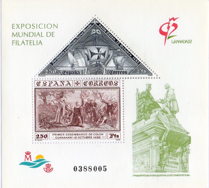 3195- Exposición Mundial de Filatelia GRANADA ' 92.