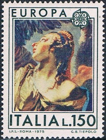 EUROPA 1975. APARICIÓN DEL ANGEL A AGAR E ISMAEL, POR G. TIÉPOLO. Y&T Nº 1223