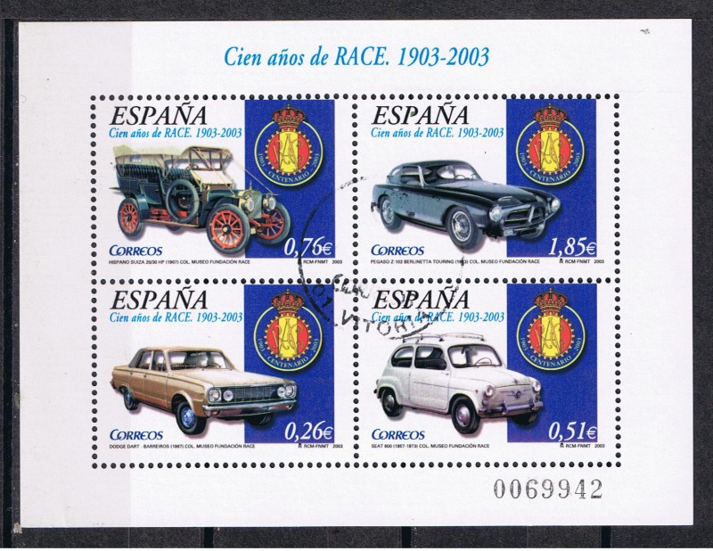 Edifil  3996 Cien años del Real Automóvil Club de España (R.A.C.E.)  