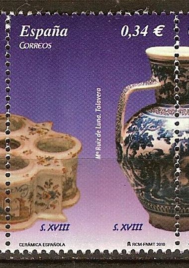 Ceramica española del Mu.Ruiz de la Luna Talavera(Tintero s.XVIII)