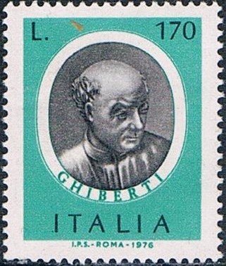 PERSONAJES ITALIANOS. LORENZO GHIBERTI, ESCULTOR. ORFEBRE Y ARQUITECTO. Y&T Nº 1281