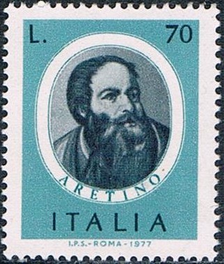 PERSONAJES ITALIANOS. PIETRO ARENTINO, ESCRITOR. Y&T Nº 1305