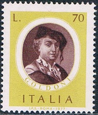 PERSONAJES ITALIANOS. CARLO GOLDONI, DRAMATURGO. Y&T Nº 1306