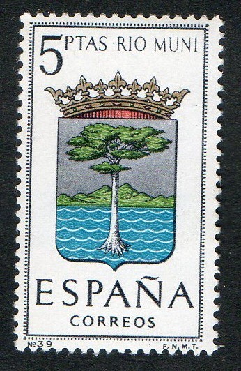 1633-   Escudos de las capitales de provincias españolas. RIO MUNI.