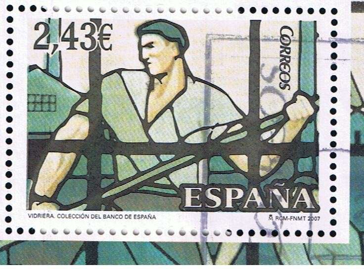 Edifil  SH 4359 A  Vidireras.  Una de las vidrieras del Banco de España, realizada en 1932 por la Ca