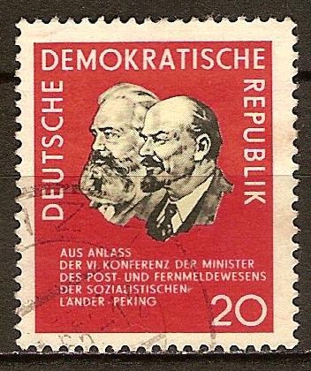 VI.Conferencia de ministros de correos y Telec,socialistas(OSS)Pekín.Karl Marx y Lenin(DDR).