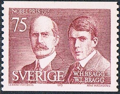 75º ANIV. DE LA FUNDACIÓN NOBEL. W.H. BRAGG Y W.L. BRAGG, FÍSICOS.Y&T Nº 911