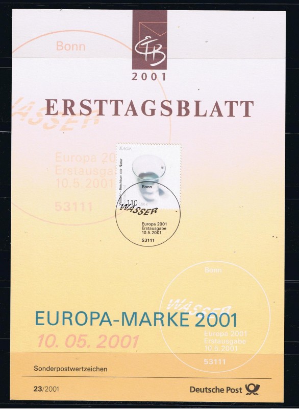 Europa 2001 Erstausgabe  Wasser