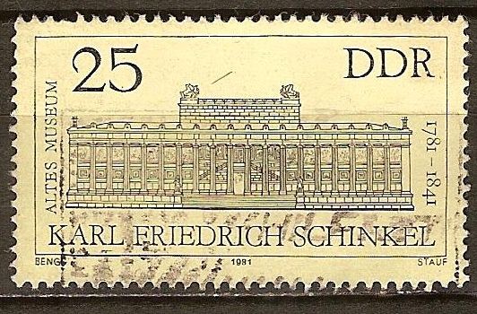 Nacimiento del Bicentenario de Karl Friedrich Schinkel (arquitecto). Antiguo Museo de Berlín.DDR