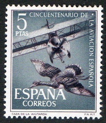 1404- L aniversario de la Aviación Española. Caza de la avutarda.