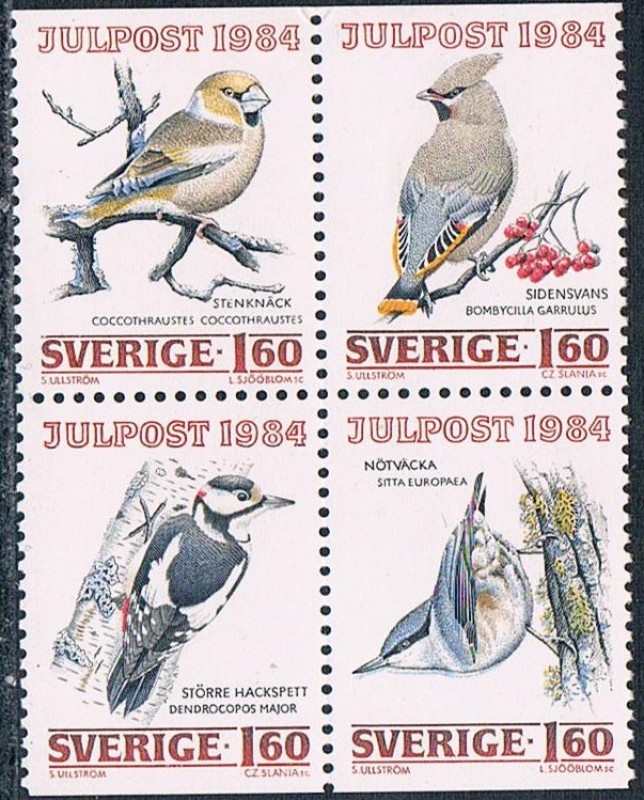 PÁJAROS DE INVIERNO SUECOS. Y&T Nº 1289-92