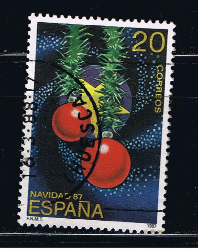 Edifil  2925  Navidad ´87  Navidad con los colores de España y Europa. 