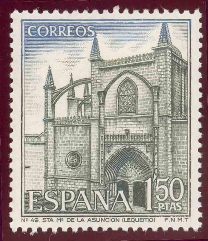 1970 Serie turística. Iglesia de Santa Maria de la Asunción. Lequeito - Edifil:1984