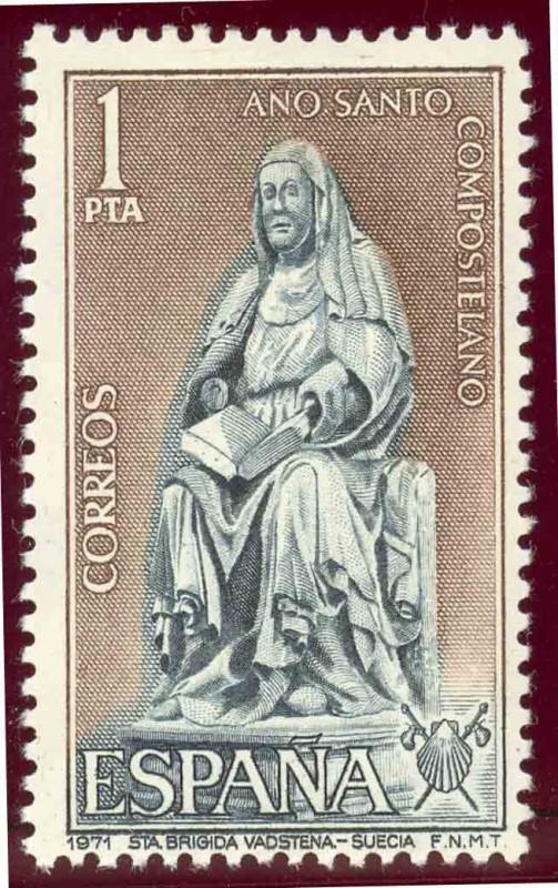 1971 Año Anto Compostelano. Santa Brigida Vadstena. Suecia - Edifil:2009