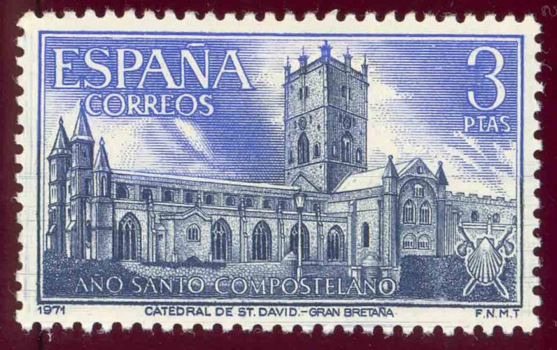 1971 Año Anto Compostelano. Catedral de San David. Gran Bretaña - Edifil:2012