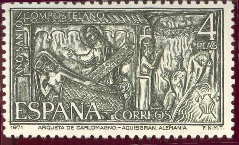 1971 Año Anto Compostelano. Arqueta de Carlomagno. Aquisgran. Alemania - Edifil:2013