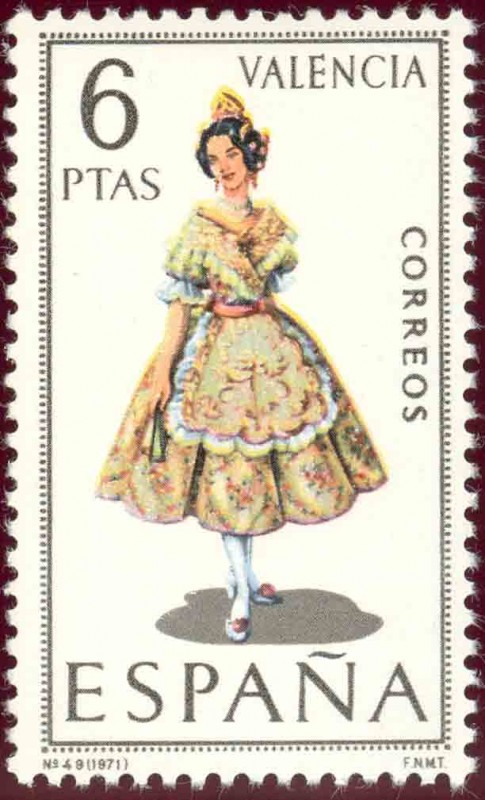 1971 Trajes Típicos Españoles. Valencia - Edifil:2014