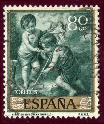 1960 Bartolome Esteban Murillo. Niños de la concha - Edifil:1274